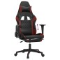 vidaXL Silla gaming con reposapiés cuero sintético negro rojo tinto vidaXL Silla gaming con reposapiés cuero sintético negro rojo tinto