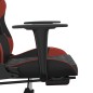 vidaXL Silla gaming con reposapiés cuero sintético negro rojo tinto vidaXL Silla gaming con reposapiés cuero sintético negro rojo tinto