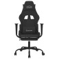 vidaXL Silla gaming con reposapiés tela negro vidaXL Silla gaming con reposapiés tela negro