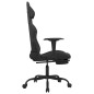 vidaXL Silla gaming con reposapiés tela negro vidaXL Silla gaming con reposapiés tela negro