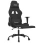 vidaXL Silla gaming con reposapiés tela negro vidaXL Silla gaming con reposapiés tela negro