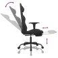 vidaXL Silla gaming con reposapiés tela negro vidaXL Silla gaming con reposapiés tela negro