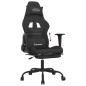 vidaXL Silla gaming con reposapiés tela negro vidaXL Silla gaming con reposapiés tela negro