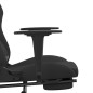 vidaXL Silla gaming con reposapiés tela negro vidaXL Silla gaming con reposapiés tela negro