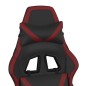 vidaXL Silla gaming con reposapiés cuero sintético negro rojo tinto vidaXL Silla gaming con reposapiés cuero sintético negro rojo tinto