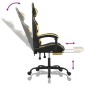 vidaXL Silla gaming con reposapiés cuero sintético negro dorado vidaXL Silla gaming con reposapiés cuero sintético negro dorado