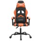 vidaXL Silla gaming cuero sintético negro y naranja