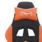 vidaXL Silla gaming cuero sintético negro y naranja