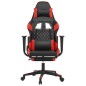 vidaXL Silla gaming con reposapiés cuero sintético negro rojo vidaXL Silla gaming con reposapiés cuero sintético negro rojo