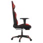 vidaXL Silla gaming con reposapiés cuero sintético negro rojo vidaXL Silla gaming con reposapiés cuero sintético negro rojo