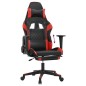 vidaXL Silla gaming con reposapiés cuero sintético negro rojo vidaXL Silla gaming con reposapiés cuero sintético negro rojo