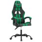 vidaXL Silla gaming cuero sintético negro y verde vidaXL Silla gaming cuero sintético negro y verde