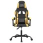 vidaXL Silla gaming cuero sintético negro y dorado vidaXL Silla gaming cuero sintético negro y dorado