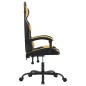 vidaXL Silla gaming cuero sintético negro y dorado vidaXL Silla gaming cuero sintético negro y dorado