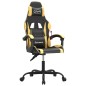 vidaXL Silla gaming cuero sintético negro y dorado vidaXL Silla gaming cuero sintético negro y dorado
