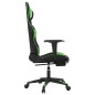vidaXL Silla gaming con reposapiés cuero sintético negro verde vidaXL Silla gaming con reposapiés cuero sintético negro verde