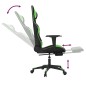 vidaXL Silla gaming con reposapiés cuero sintético negro verde vidaXL Silla gaming con reposapiés cuero sintético negro verde