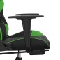 vidaXL Silla gaming con reposapiés cuero sintético negro verde vidaXL Silla gaming con reposapiés cuero sintético negro verde