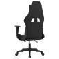 vidaXL Silla gaming con reposapiés tela gris claro y negro vidaXL Silla gaming con reposapiés tela gris claro y negro