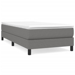 vidaXL Cama box spring con colchón tela gris oscuro 90x190 cm