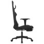vidaXL Silla gaming con reposapiés tela negro y blanco vidaXL Silla gaming con reposapiés tela negro y blanco