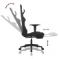 vidaXL Silla gaming con reposapiés tela negro y blanco vidaXL Silla gaming con reposapiés tela negro y blanco