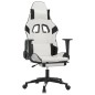 vidaXL Silla gaming con reposapiés cuero sintético blanco negro vidaXL Silla gaming con reposapiés cuero sintético blanco negro
