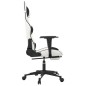 vidaXL Silla gaming con reposapiés cuero sintético blanco negro vidaXL Silla gaming con reposapiés cuero sintético blanco negro