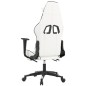 vidaXL Silla gaming con reposapiés cuero sintético blanco negro vidaXL Silla gaming con reposapiés cuero sintético blanco negro
