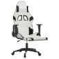 vidaXL Silla gaming con reposapiés cuero sintético blanco negro vidaXL Silla gaming con reposapiés cuero sintético blanco negro