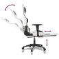 vidaXL Silla gaming con reposapiés cuero sintético blanco negro vidaXL Silla gaming con reposapiés cuero sintético blanco negro