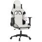vidaXL Silla gaming con reposapiés cuero sintético blanco negro vidaXL Silla gaming con reposapiés cuero sintético blanco negro