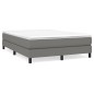 vidaXL Cama box spring con colchón tela gris oscuro 140x200 cm