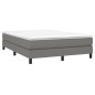 vidaXL Cama box spring con colchón tela gris oscuro 140x200 cm