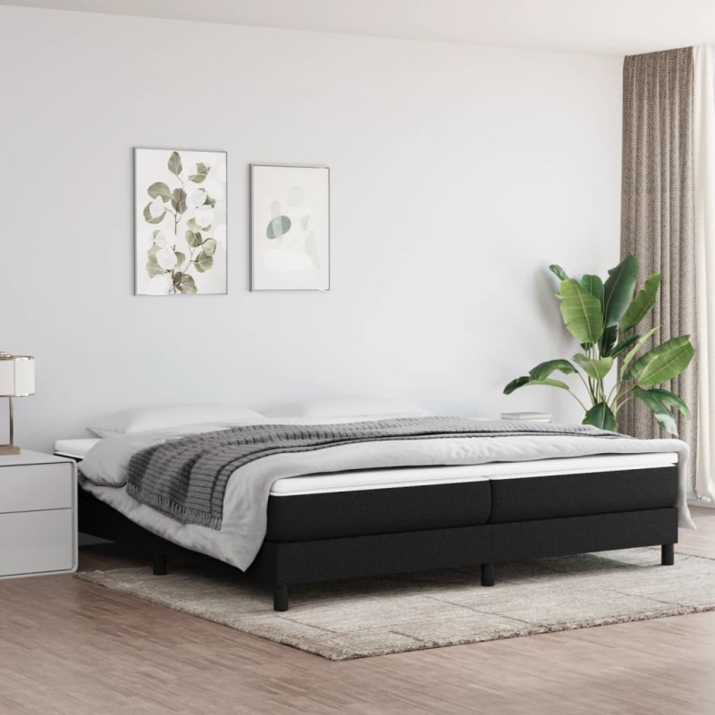 vidaXL Cama box spring con colchón tela negro 200x200 cm vidaXL Cama box spring con colchón tela negro 200x200 cm
