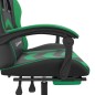 vidaXL Silla gaming con reposapiés cuero sintético negro verde vidaXL Silla gaming con reposapiés cuero sintético negro verde