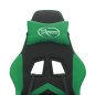 vidaXL Silla gaming con reposapiés cuero sintético negro verde vidaXL Silla gaming con reposapiés cuero sintético negro verde