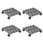 vidaXL Soportes con ruedas para plantas 4 uds gris WPC 30x30x7,5 cm vidaXL Soportes con ruedas para plantas 4 uds gris WPC 30x30x7,5 cm