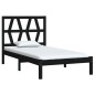vidaXL Estructura de cama individual madera maciza negra 90x190 cm vidaXL Estructura de cama individual madera maciza negra 90x190 cm