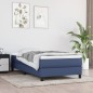vidaXL Cama box spring con colchón tela azul 100x200 cm