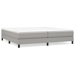 vidaXL Cama box spring con colchón tela gris claro 200x200 cm