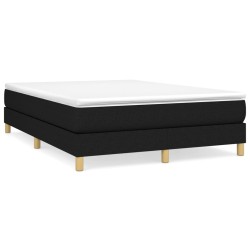 vidaXL Cama box spring con colchón tela negro 140x190 cm