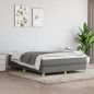 vidaXL Cama box spring con colchón tela gris oscuro 140x200 cm vidaXL Cama box spring con colchón tela gris oscuro 140x200 cm