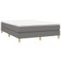 vidaXL Cama box spring con colchón tela gris oscuro 140x200 cm vidaXL Cama box spring con colchón tela gris oscuro 140x200 cm