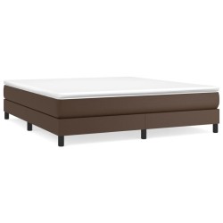 vidaXL Cama box spring con colchón cuero sintético marrón 160x200 cm