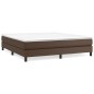 vidaXL Cama box spring con colchón cuero sintético marrón 160x200 cm vidaXL Cama box spring con colchón cuero sintético marrón 160x200 cm