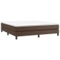 vidaXL Cama box spring con colchón cuero sintético marrón 160x200 cm vidaXL Cama box spring con colchón cuero sintético marrón 160x200 cm