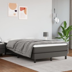 vidaXL Cama box spring con colchón cuero sintético gris 120x200 cm