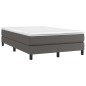 vidaXL Cama box spring con colchón cuero sintético gris 120x200 cm vidaXL Cama box spring con colchón cuero sintético gris 120x200 cm