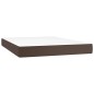 vidaXL Cama box spring con colchón cuero sintético marrón 140x200cm vidaXL Cama box spring con colchón cuero sintético marrón 140x200cm